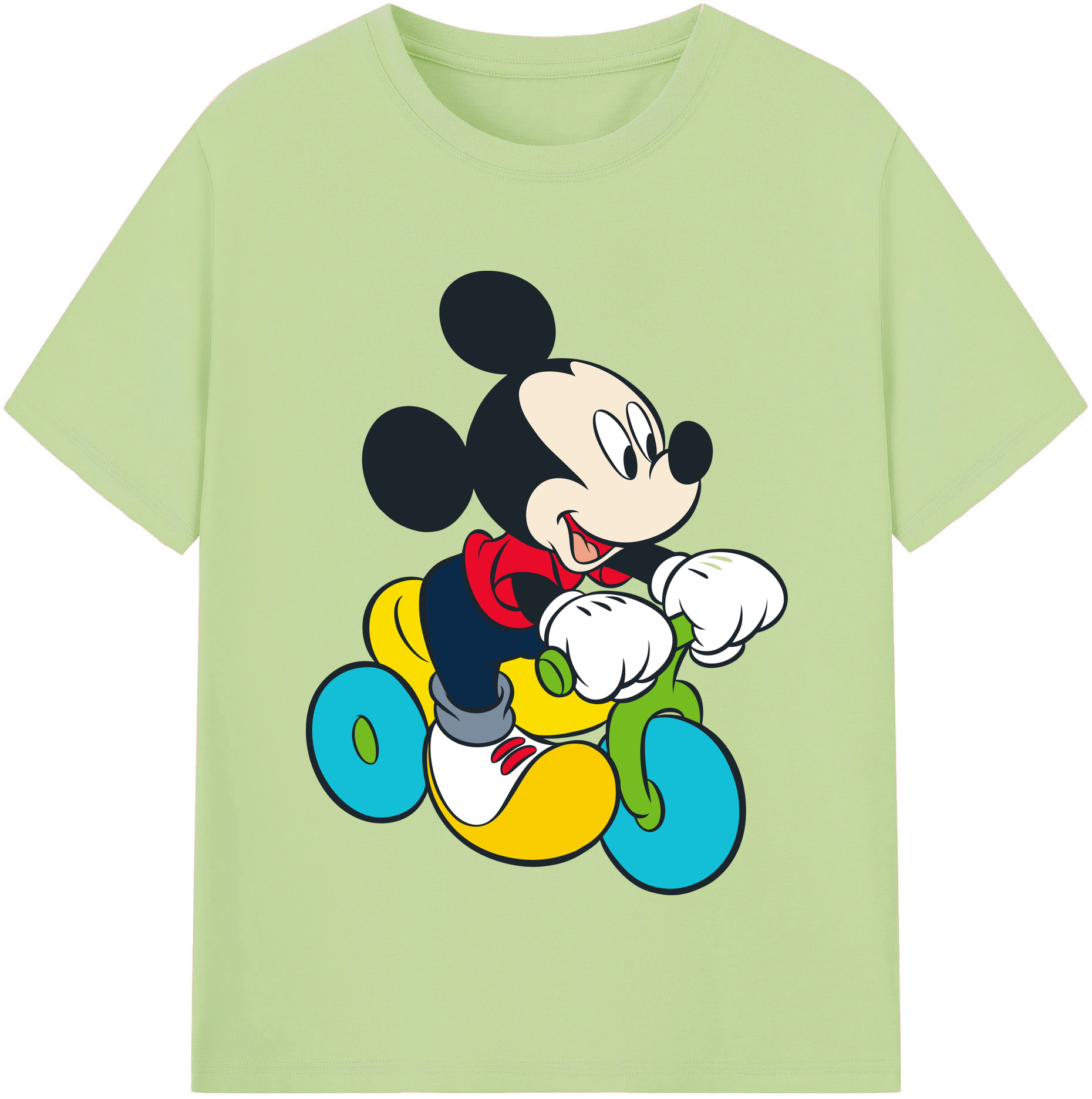 （画像用） ミッキーマウス Mickey Mouse 綿100％半袖Tシャツ（フロントプリント）